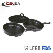 aluminum non stick carbon steel divided multi-use fry pan with lid